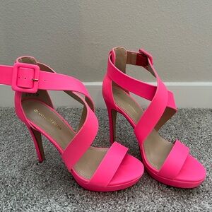 Hot pink high heels
